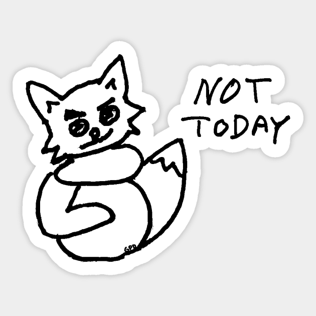 Not Today Kitty Sticker by GiiPiiD